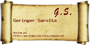 Geringer Sarolta névjegykártya