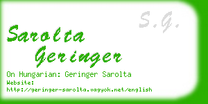 sarolta geringer business card